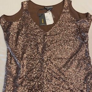Jeans by Buffalo- Cute sequin cold shoulder top NWT